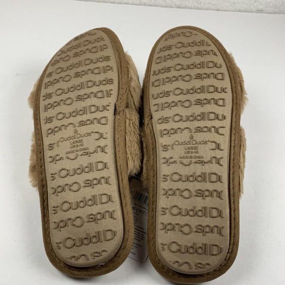 Comfort Code by Cuddl Duds Crisscross Slipper Womens Sz 9-10 Brown Faux Fur 7943 - Picture 5 of 7